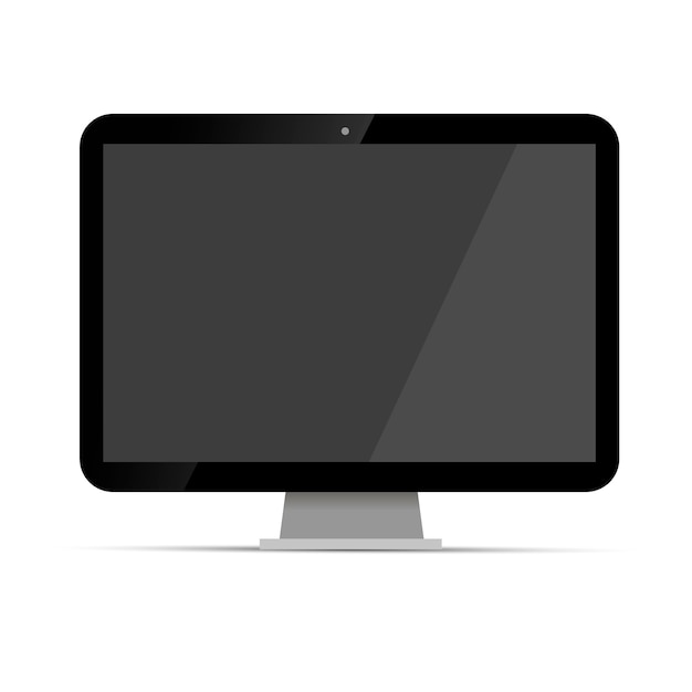 Glossy flat PC monitor isolated