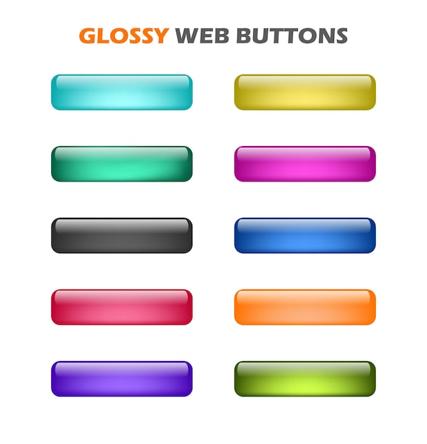 Vector glossy glass buttons