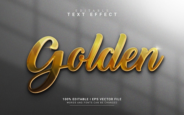 Glossy golden text effect for logo mock up