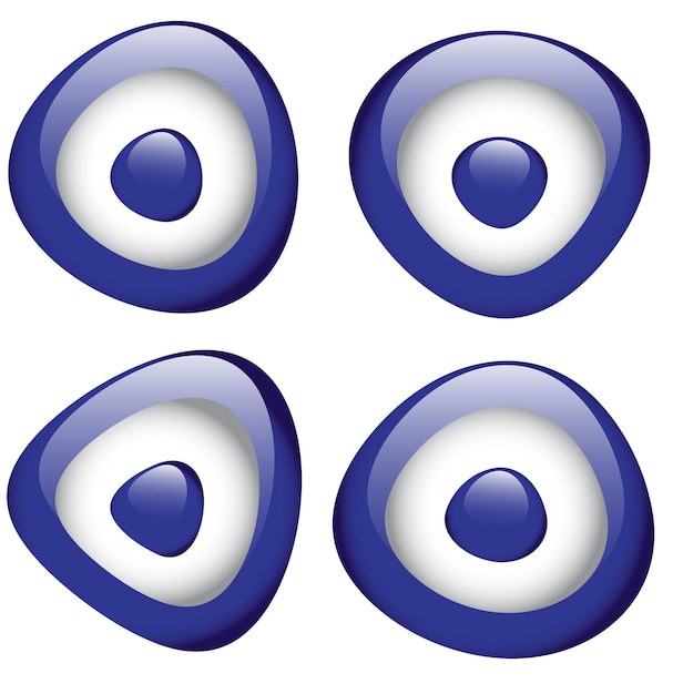 Вектор Глянцевые иконы blue evil eye bead lucky charm