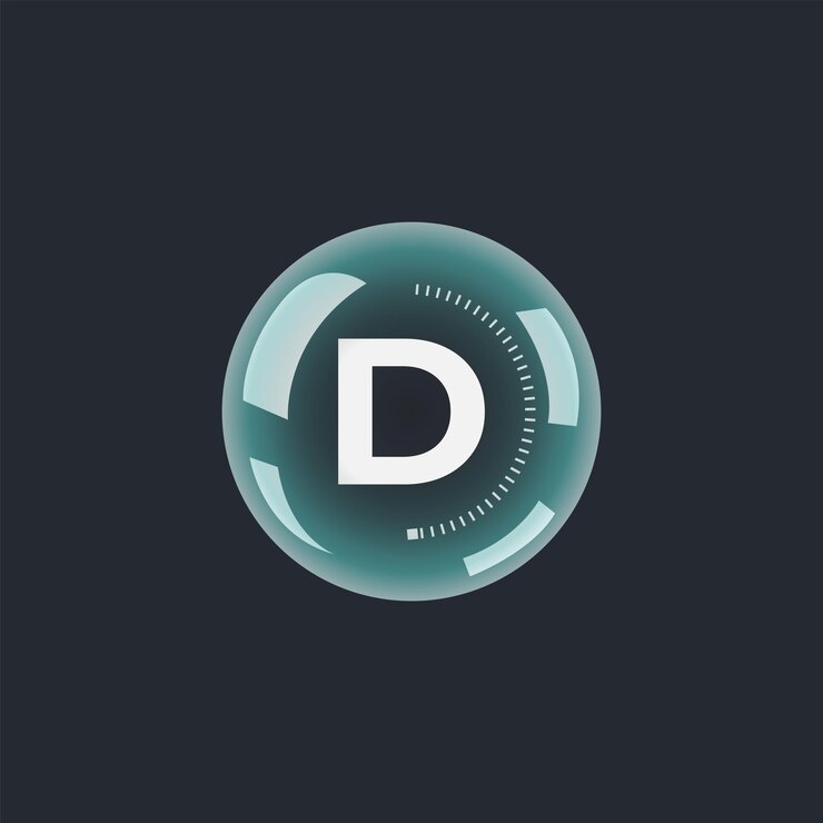 Vector glossy letter d logo design