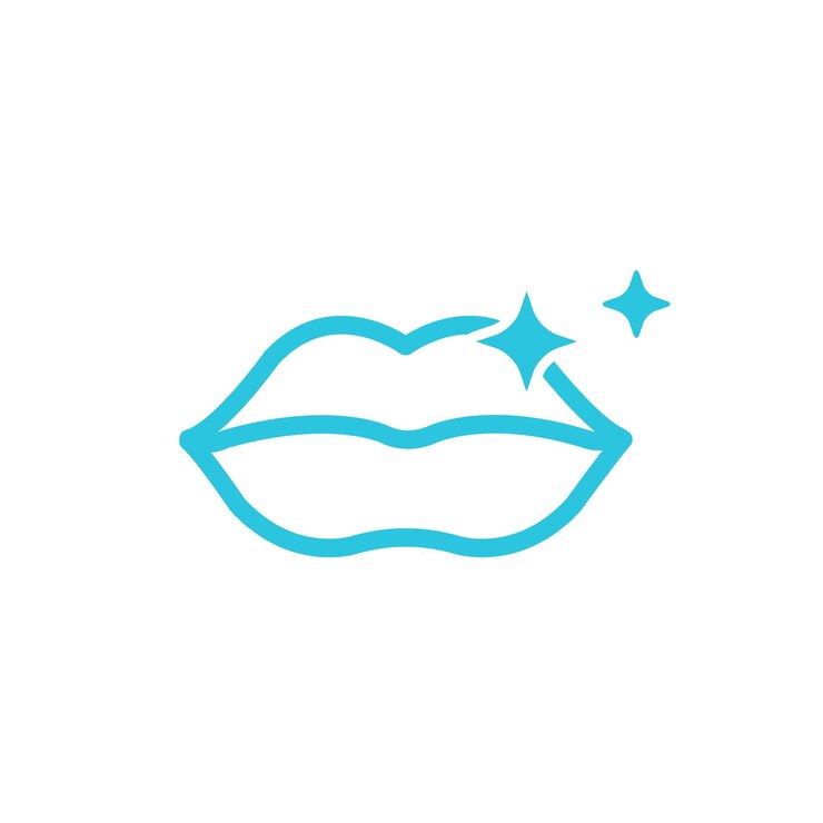 Glossy lips Isolated on white background From blue icon set