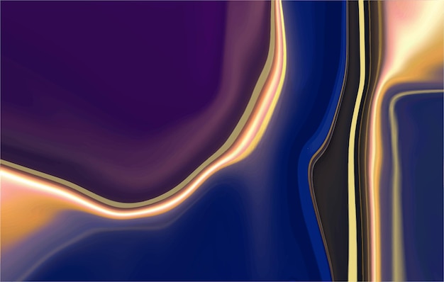 glossy liquid royal blue and purple wavy effect background design