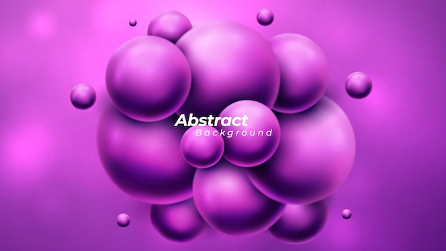 Glossy purple bubbles vector background.