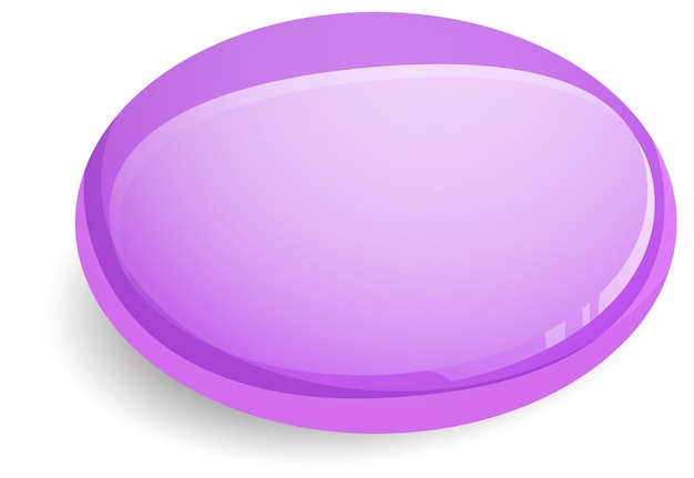 Glossy Purple Button Vector Illustration