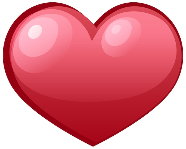 Vector glossy red heart isolated