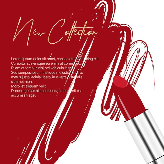 Glossy red lipstick background