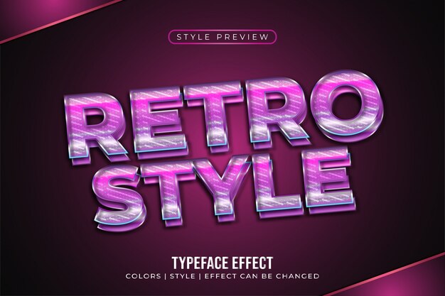 Glossy retro text  with  effect