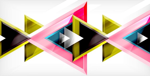Glossy shiny triangles background