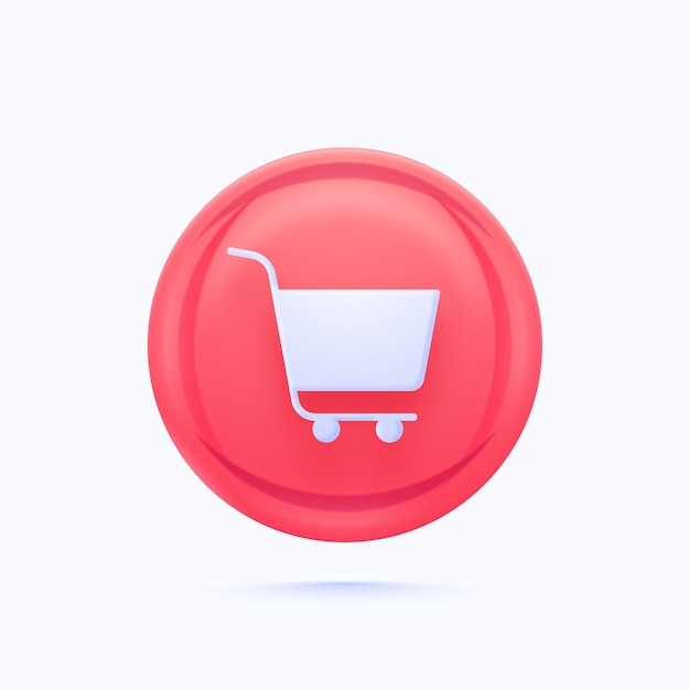 Vector glossy shopping or cart button element in pink and blue color.