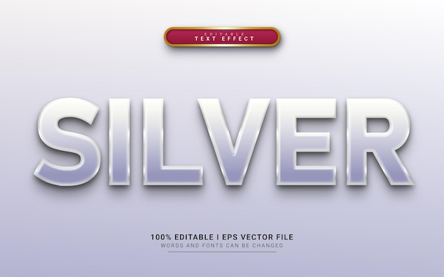 Glossy silver 3d text effect