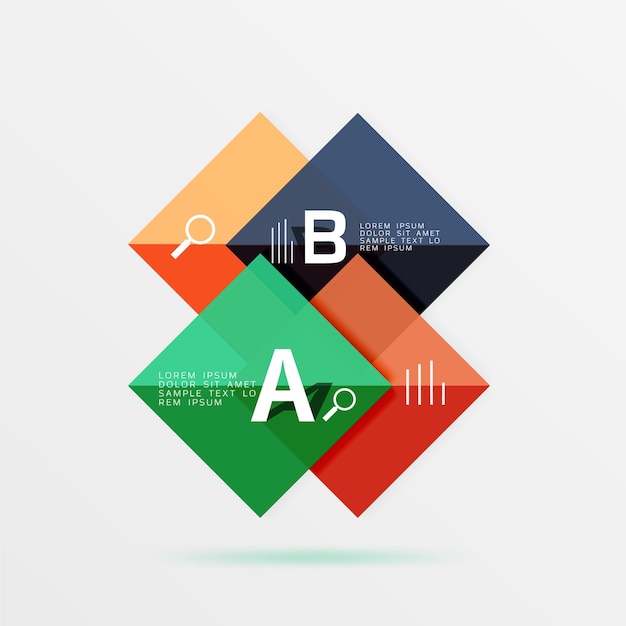 用文本抽象的几何设计概念向量模板背景为工作流程布局图数字选项或网页设计