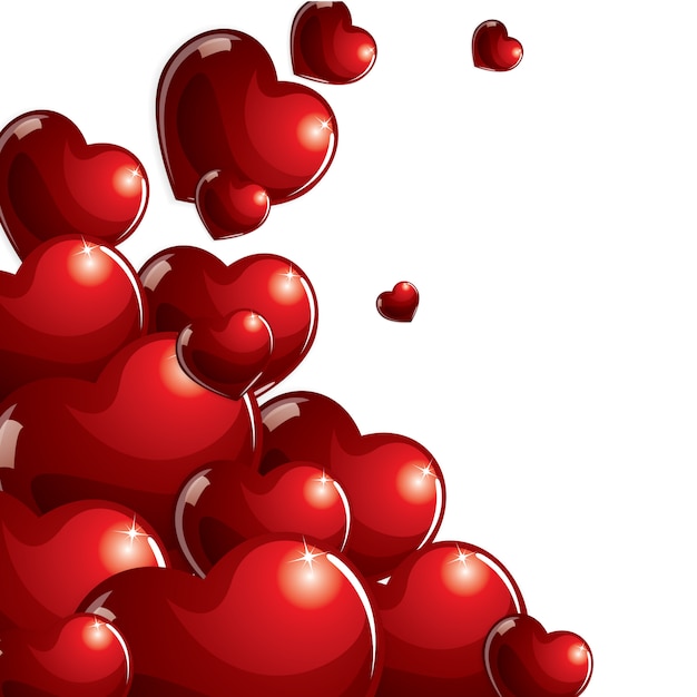 Glossy sweet hearts background