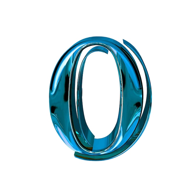 Glossy threedimensional letters in blue letter o