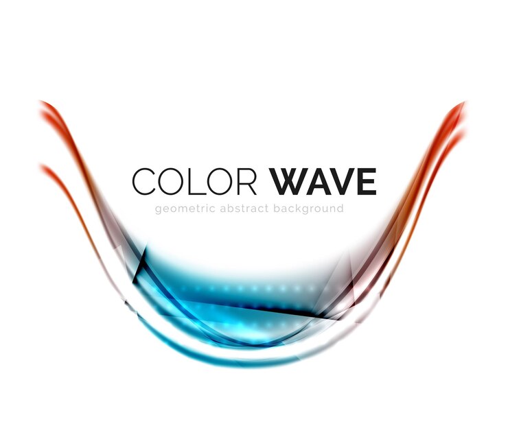 Vector glossy wave isolated on white background