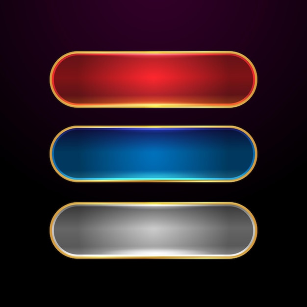 Vector glossy web buttons set in different colors