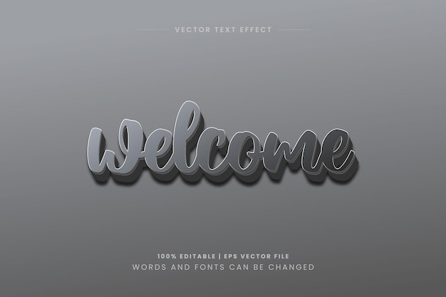 Glossy Welcome Editable 3d Text Effect Template