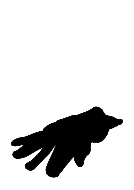 Glove silhouette isolated on white background Vector illustration in flat style