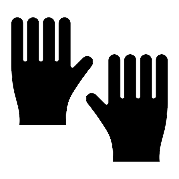 Gloves Glyph Solid Black Illustration