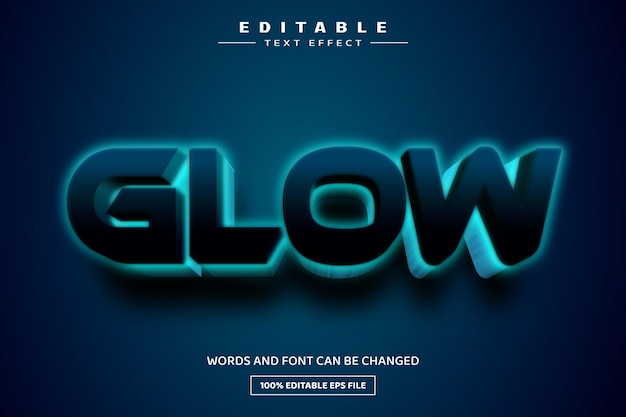 Glow 3D editable text effect template