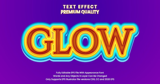 Glow 3d editable text effect