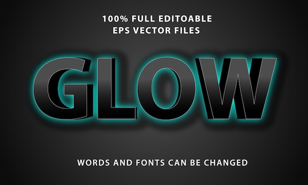 Glow 3d Editable text Effect