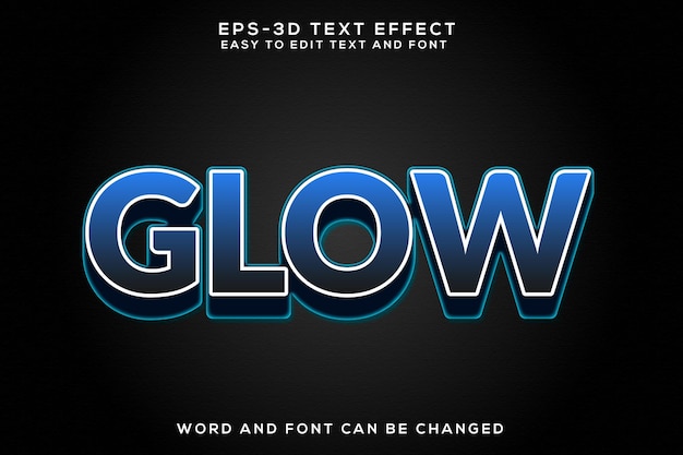 Glow 3d tekst effect