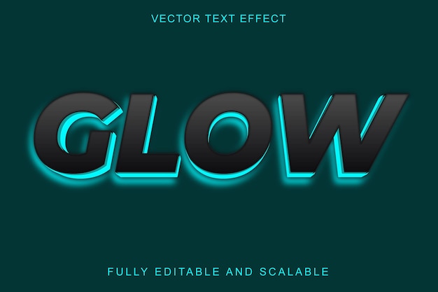 Glow 3d text effect