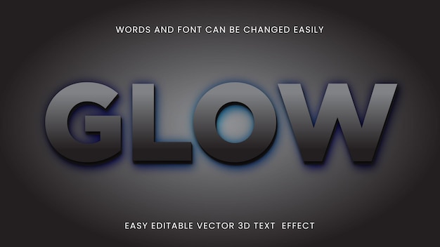 Glow 3d text  style design