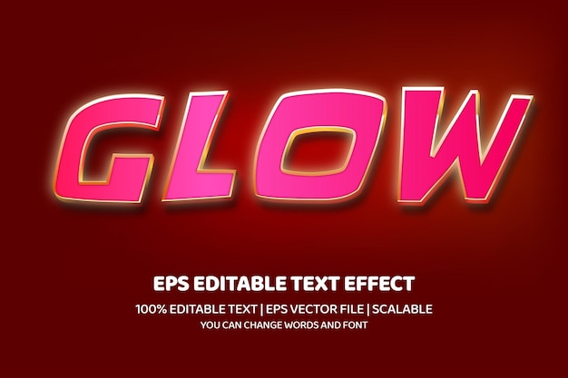 Glow bewerkbaar teksteffect