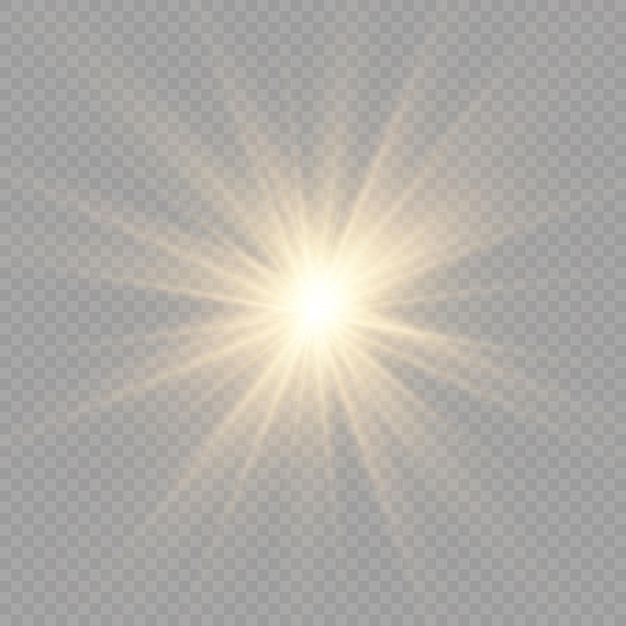 Glow bright star glowing light burst yellow sun rays flare of sunshine