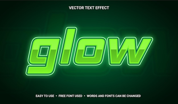 Glow Editable Text Effect