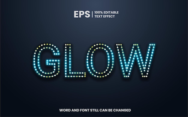 Vector glow editable text effect