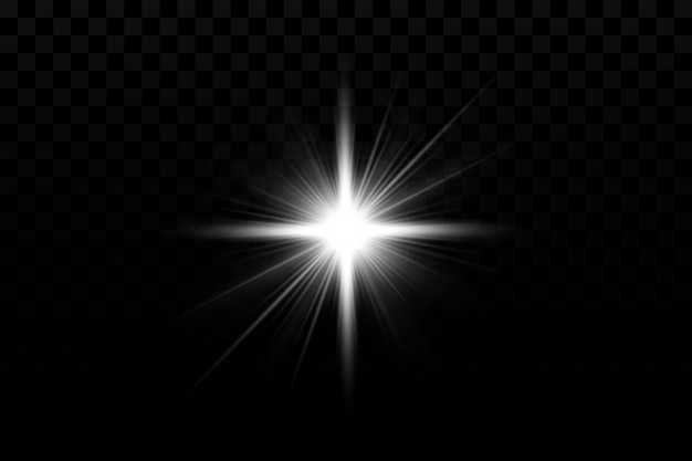 Glow effect star sparkles on a transparent background vector illustration the sun