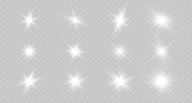 Glow effect. Star on transparent background.Bright sun. Vector illustration.