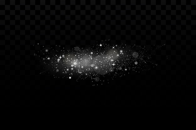 Glow effect vector illustration christmas dust flash snow is falling snowflakes