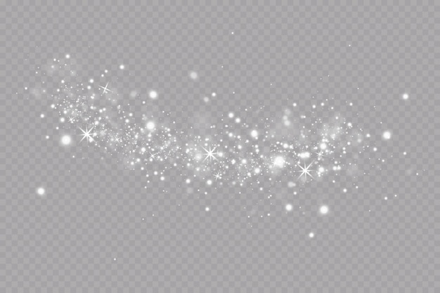 Glow effect Vector illustration Christmas dust flash Snow is falling Snowflakes