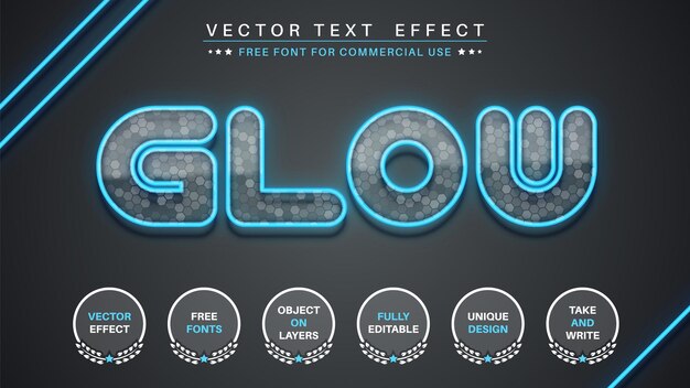glow glass  edit text effect editable font style