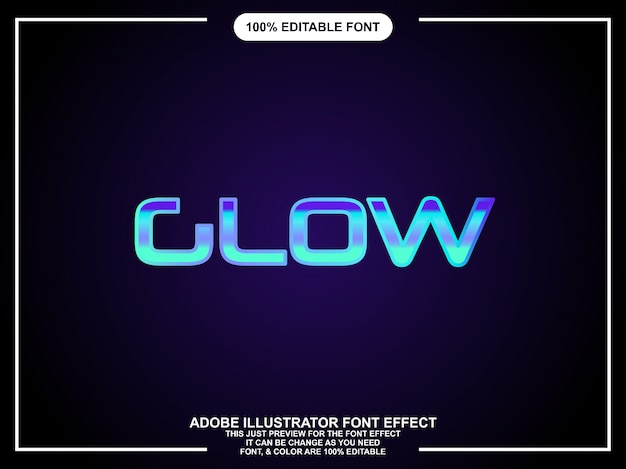 glow graphic style illustrator editable typography