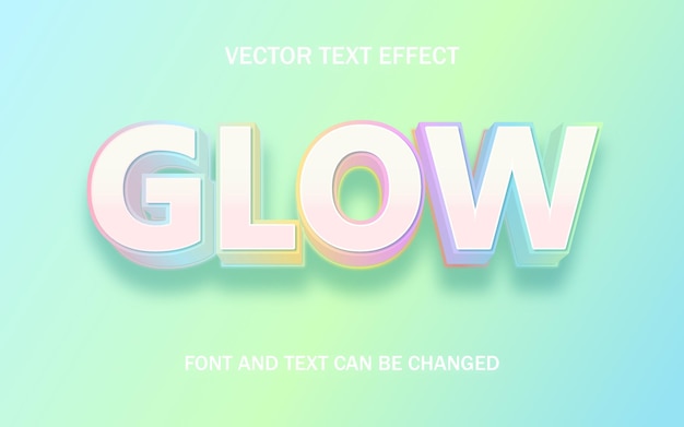 Glow green bright colorful 3d modern holographic editable text effect font style template