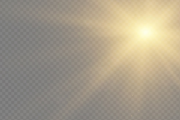 글로우 격리 된 흰색 투명 조명 효과 세트, 렌즈 플레어, 폭발, 반짝이, 선, 태양 플래시, 스파크 및 별.