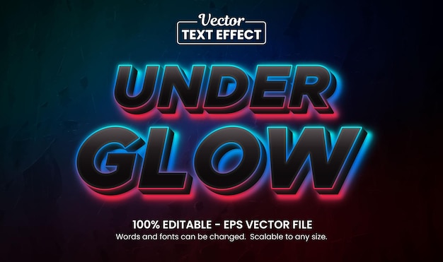 Under glow light, editable text effect