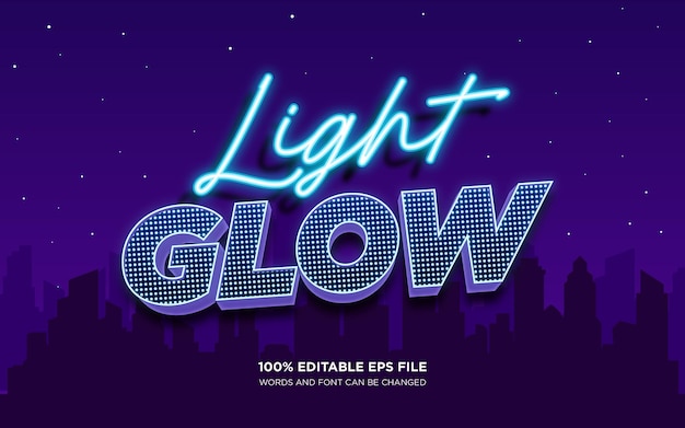 Glow Light editable text style effect