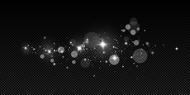 Glow light effect. Flash dust
