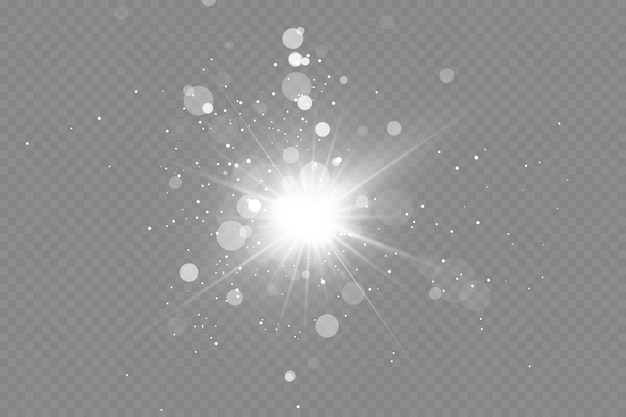 Glow light effect. illustration. Christmas flash. dust.