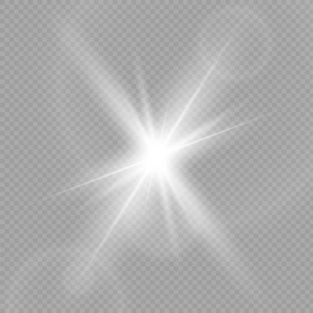 Glow light effect. Star burst, Sun light illustration