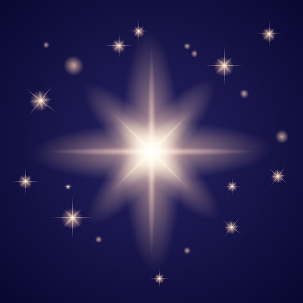 Vector glow light effect. star burst with sparkles. sparkling magical dust particles. bright star.