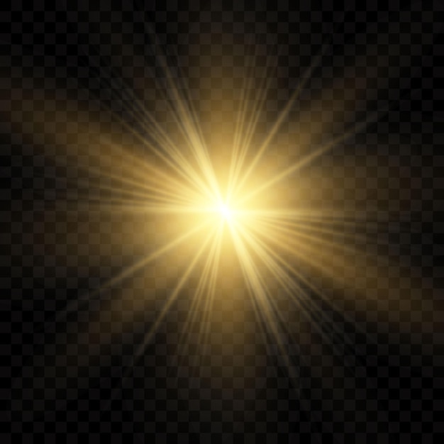 Glow light effect. Star burst with sparkles. Sun. Vector illustration