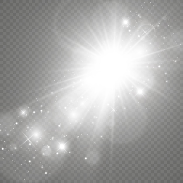 Glow light effect. Star burst with sparkles.Sun.