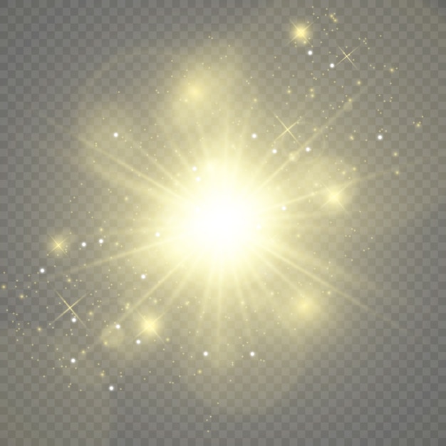 Glow light effect. Star burst with sparkles.Sun.